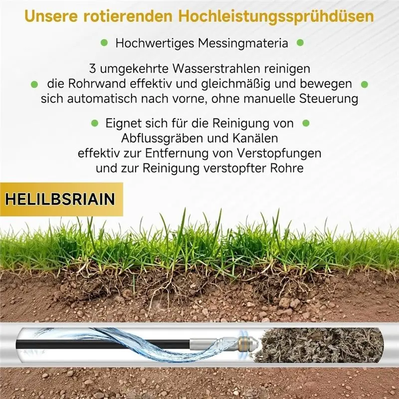 ABLQ Pipe Cleaning Hose Set Rigid & Rotating Nozzles For K Rcher K2- K7 For K Rcher K2, K3, K4, K5, K6, K7 Pressure Washers