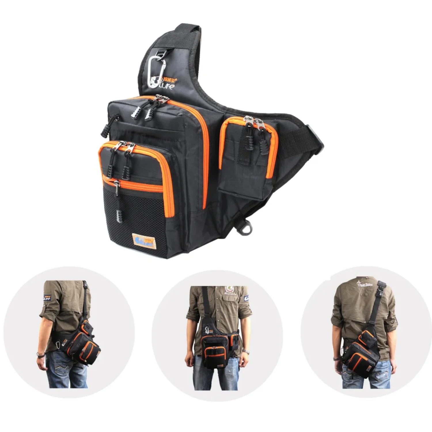 الصيد قماش الكارب الصيد بكرة معالجة إغراء الأخضر/البرتقالي/الأسود 32*39*12 سنتيمتر متعددة الوظائف مقاوم للماء الصيد