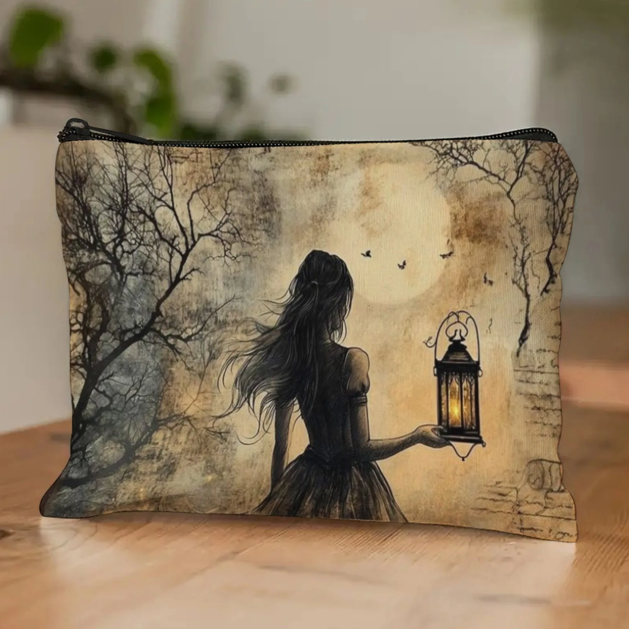 Fairy Tale Like Lantern Girl Makeup Bag Portable Large Capacity Travel Bag Cosmetics Storage Bag Makeup Bag