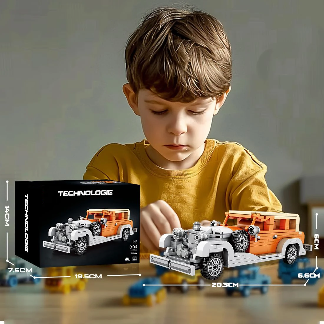 Phantom Roadster Building Block para crianças, veículo urbano criativo, bricks modelo de carro DIY, brinquedos para desktop, presentes de férias, 304pcs