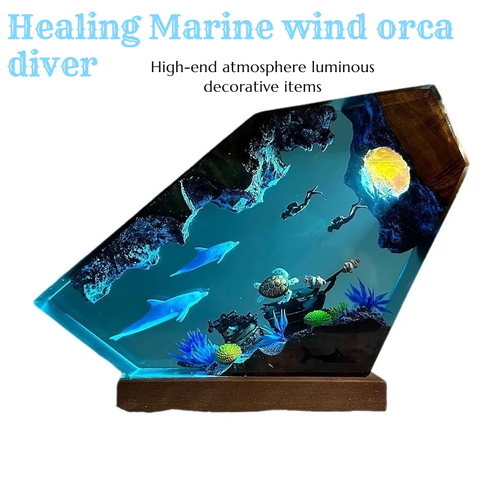 NEW Heal The Ocean Style Explore The Underwater World Home Decoration Resin Luminescent Handicrafts Christmas Creative Gifts