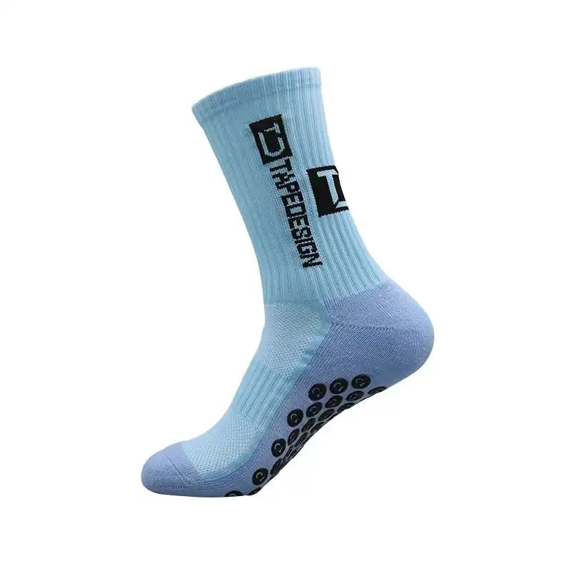 4Pairs/Lot 2023 New ANTI SLIP Tapedesign Football Socks Mid Calf Non-Slip Soccer Sport Cycling Sports Mens Sock EU38-45