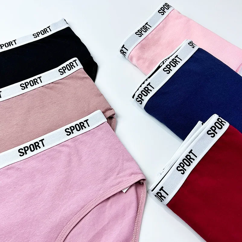 Cotton Mid-waist Stretch Ready Stock Women's 100kg Ladie Panties - Comfortable Cotton 2025 Plus Size Hip-wrapped Panties Women