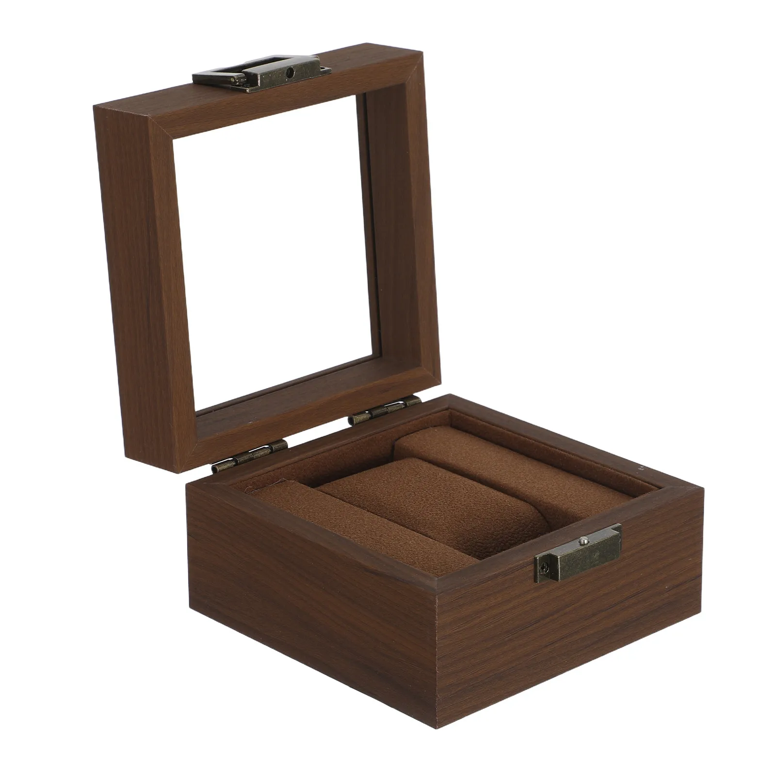 Black Walnut Single Watch Storage Box Wooden Vintage Wristwatch Case Travel Carry Protector Elegant Organizer Gift for Men Women
