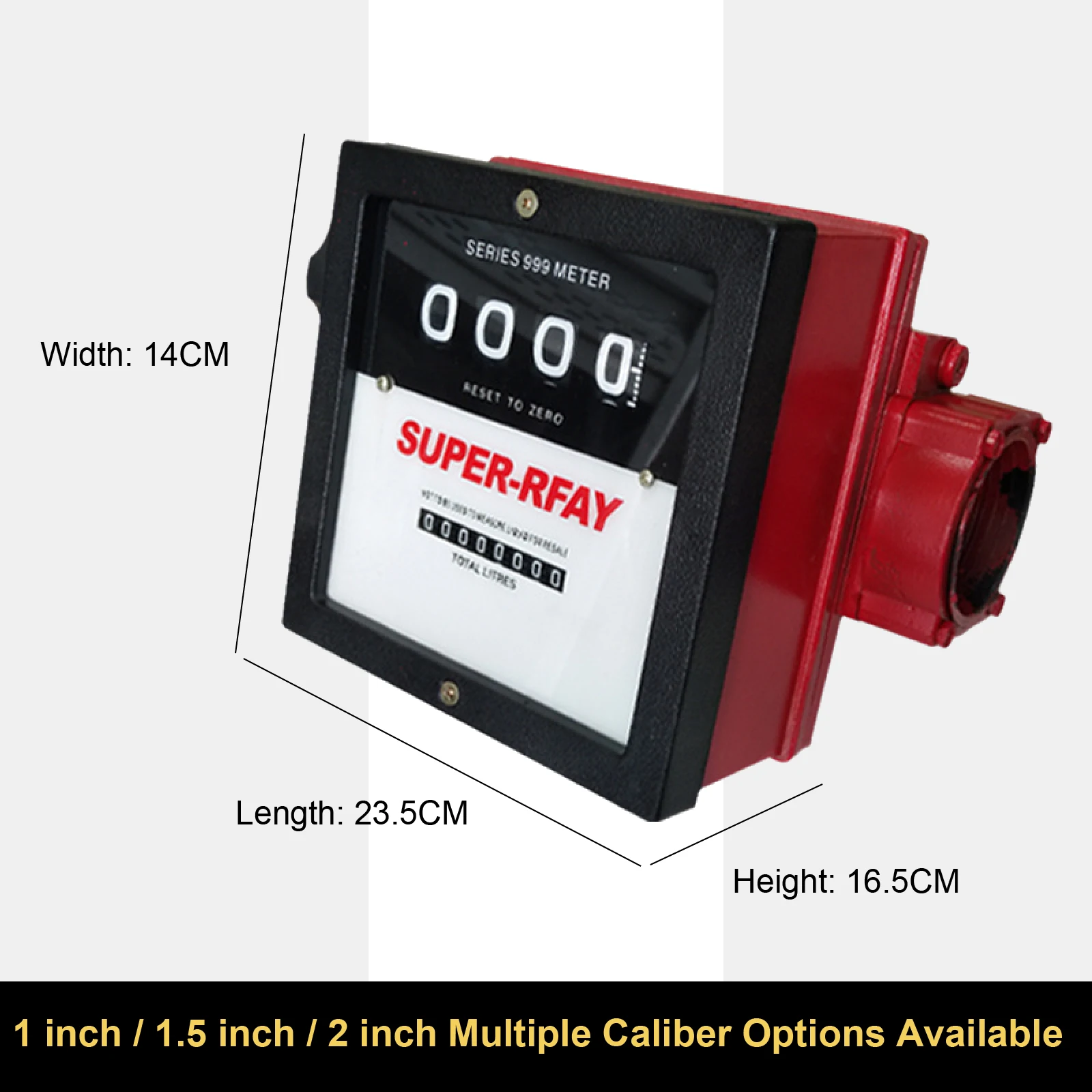 

4-Digit Aluminum Cast Iron 1" 1.5" Internal Thread High Accuracy Fuel Counter Mechanical Diesel Gasoline Flow Meter