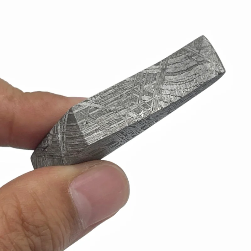 Natural Gibeon Meteorite Cut Slab Polished Etched  Iron Space Rock Specimen Meteorite Enthusiast Collectible Piece TC808
