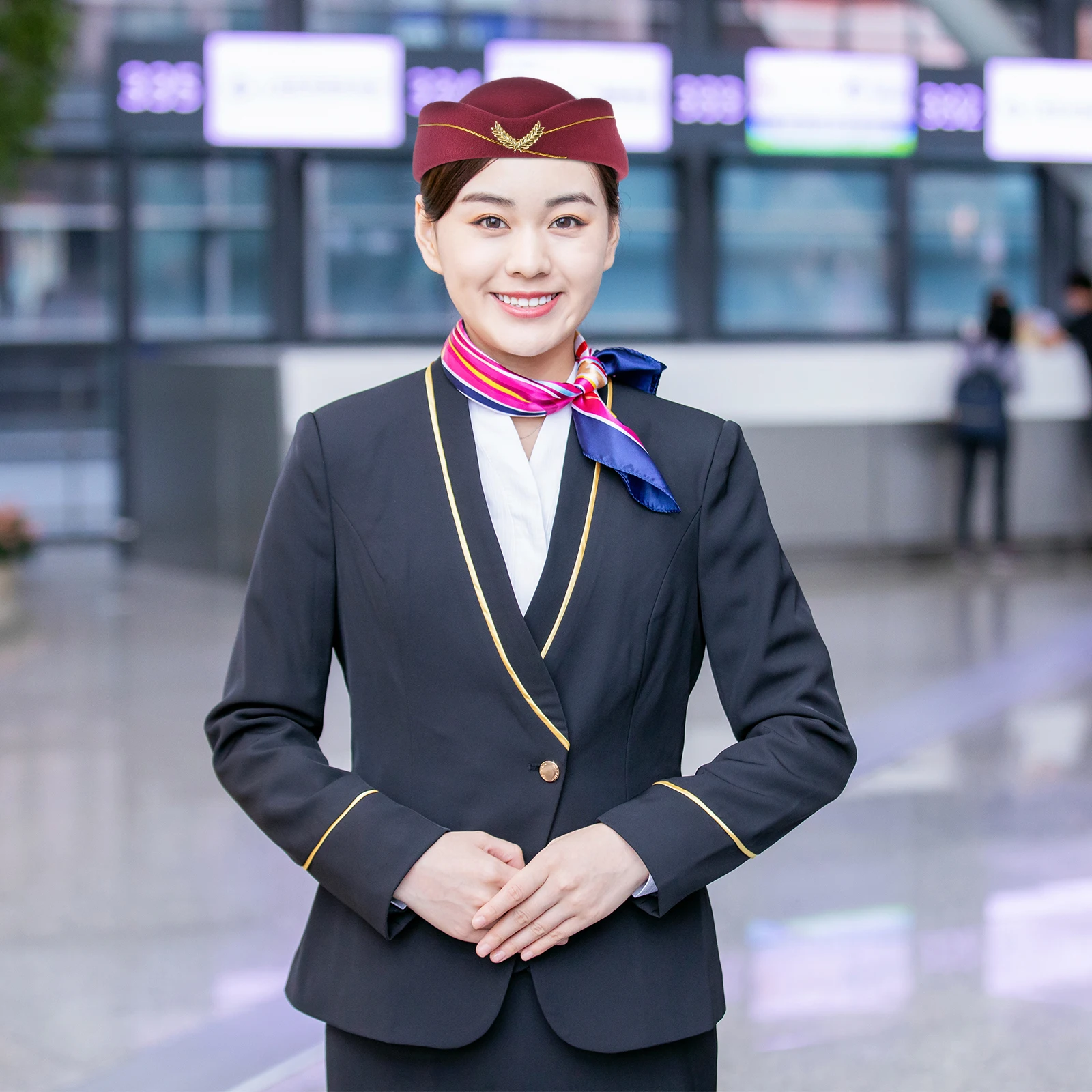 

Airline Stewardess Hat Lightweight Comfortable Material Bright Color Enjoyable Design Perfect Costume Party Stage