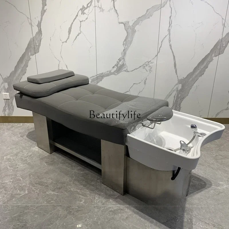 

ls 04 Ceramic Basin for Hair Washing Station Hair Salon for Hair Salon Thai Flat Lying Massage Shampoo Bed