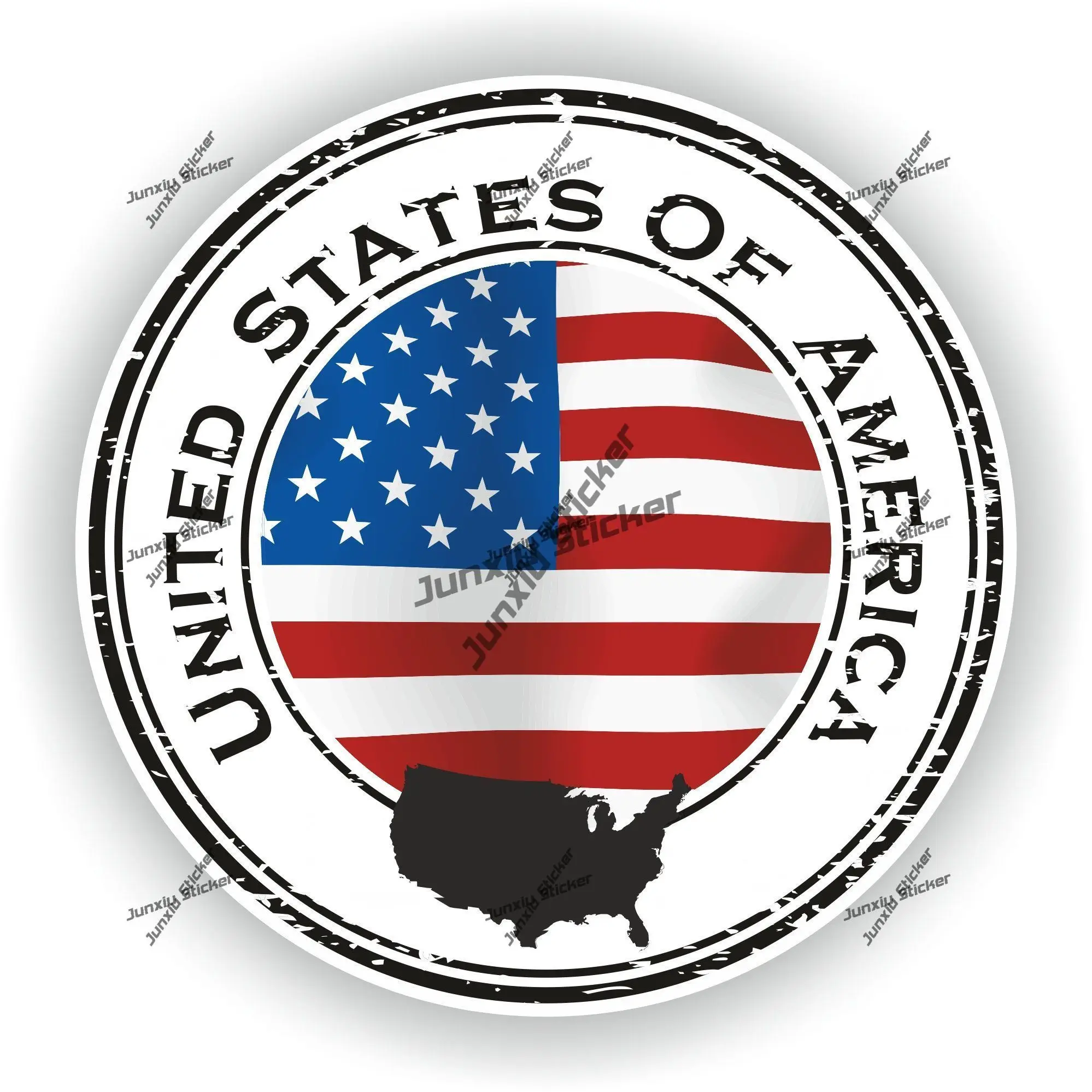 

United States of America Sticker Flag Round Seal Decal for Car SUV Bumper Pickup Camper Waterproof Emblem Glue Sticker Decor