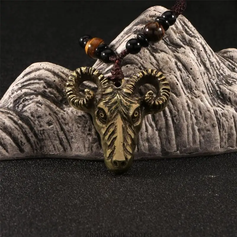 DIY-Schmuckherstellungs-Charm, antikes Antik-Bronze-Finish, Schaf-Ziegen-Kopf-Ornament für Armband-Halsketten-Anhänger – Detail 4