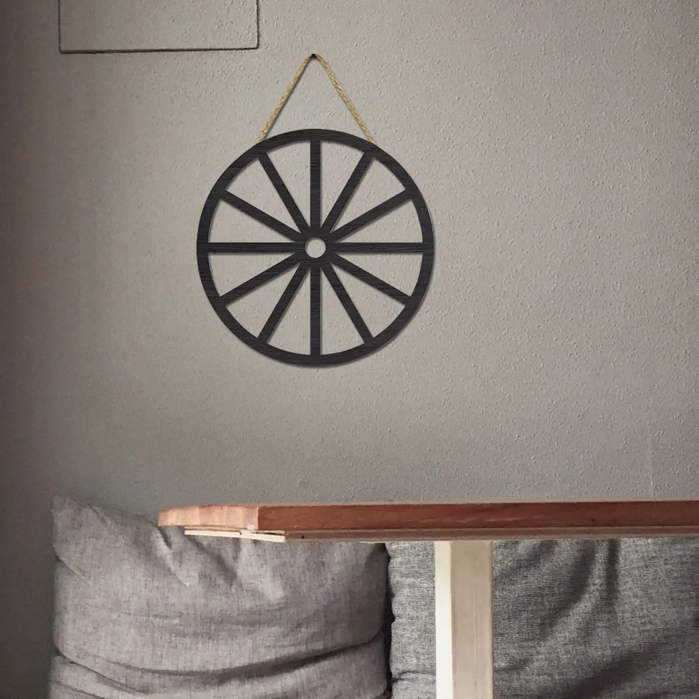 

2 Pcs Retro Wooden Wheel Decor Vintage Wall Art for Living Room Bedroom Garage Hanging Home Decoration