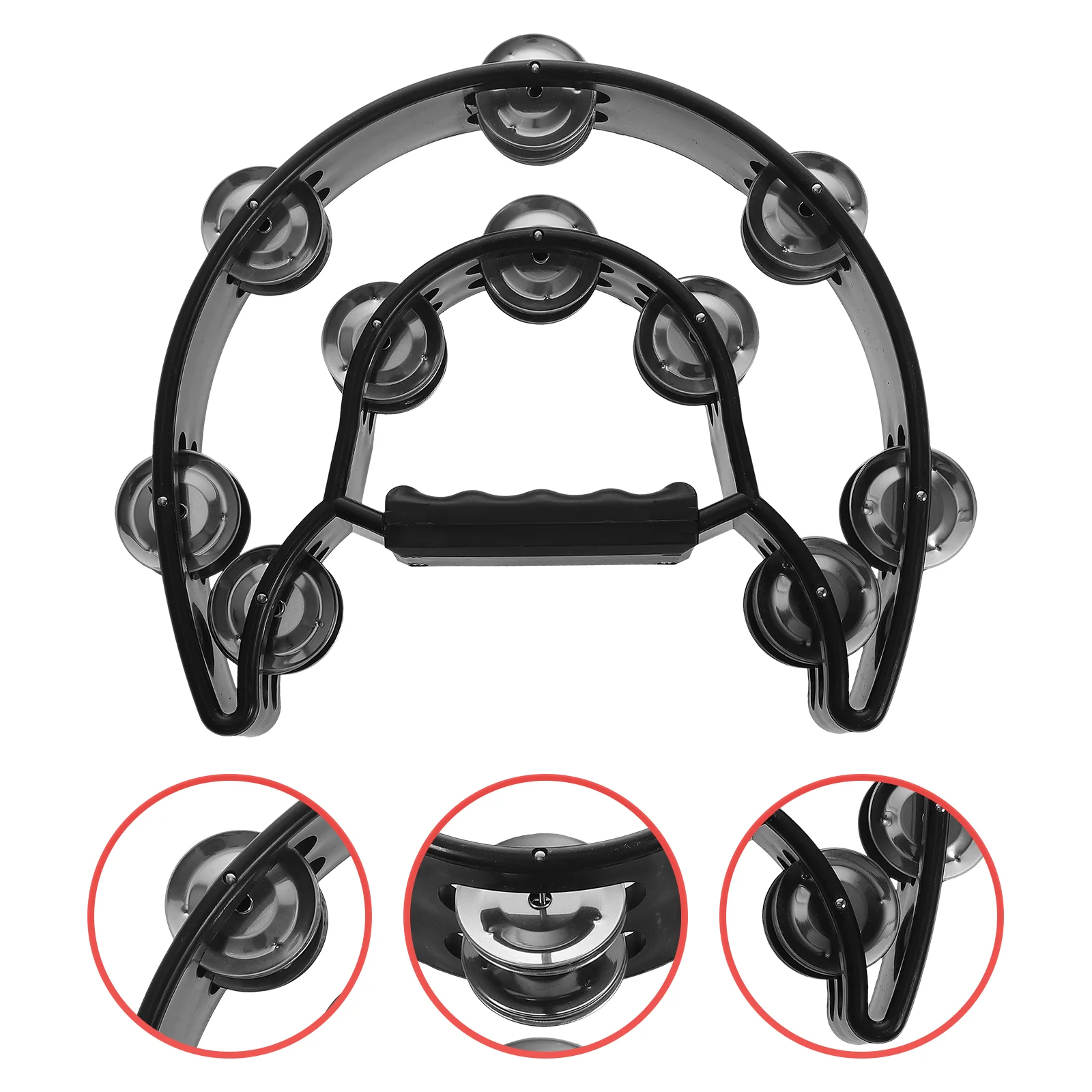 

Jingle Tambourine Music Rattle The Bell Percussion Hand Black Moon Double Row Child