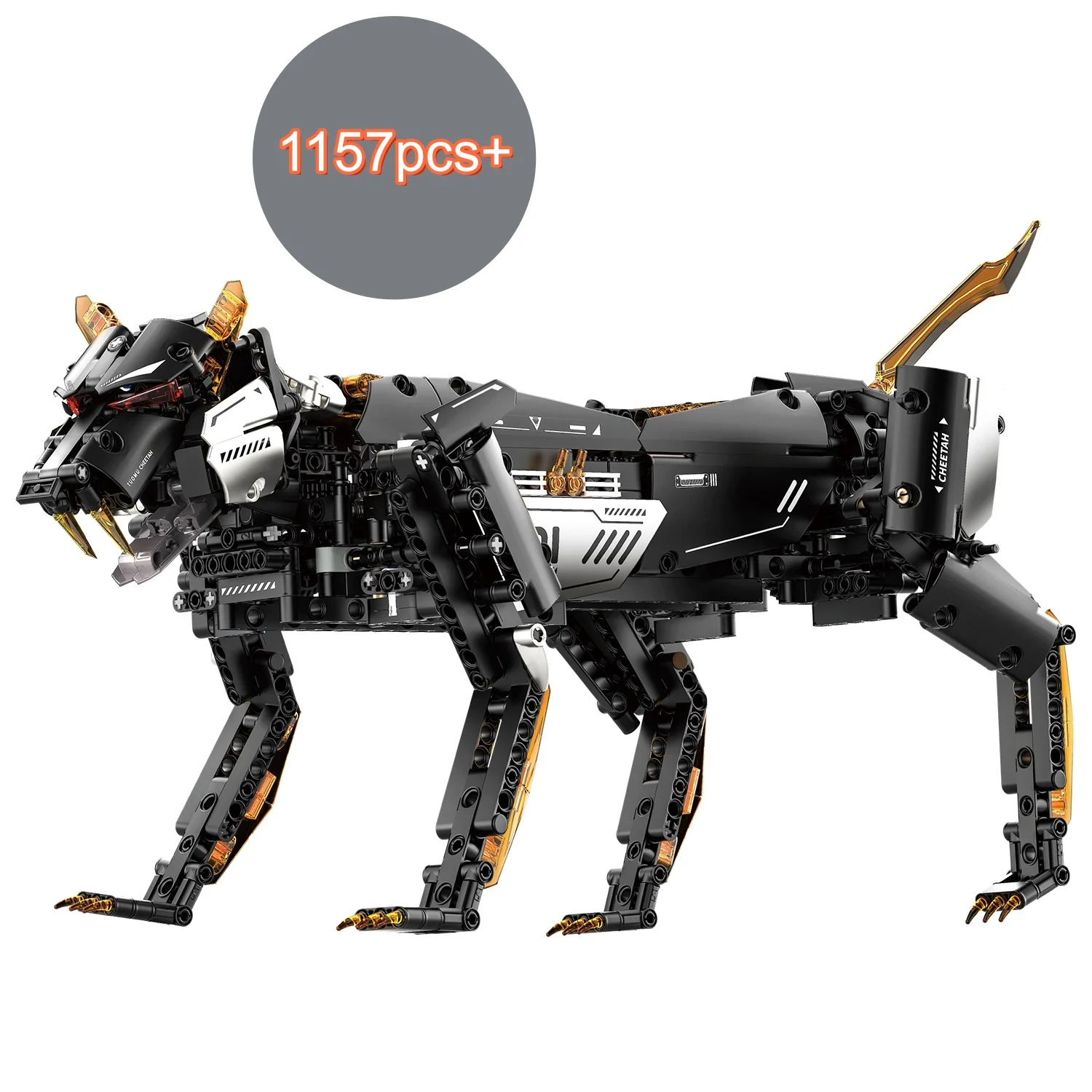 

2025 MOC Mechanical leopard Animal Building Blocks Model Electric Assembly DIY Decorations For Kids birthday Christmas gifts