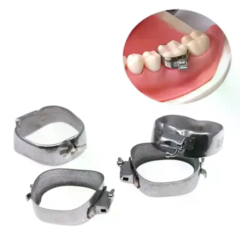Dental Molar Band With Tube For 1st Molar U2L1 4Pcs Bands Roth 022 Non-Convertible U3/L2 34#-42+# Dentistry Material