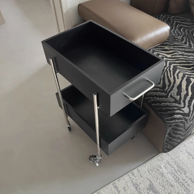 

Stainless Steel Snack Cart, Vintage Trolley Storage Rack, Miscellaneous Organizer Shelf, Creative Sofa Side Desk for lounges