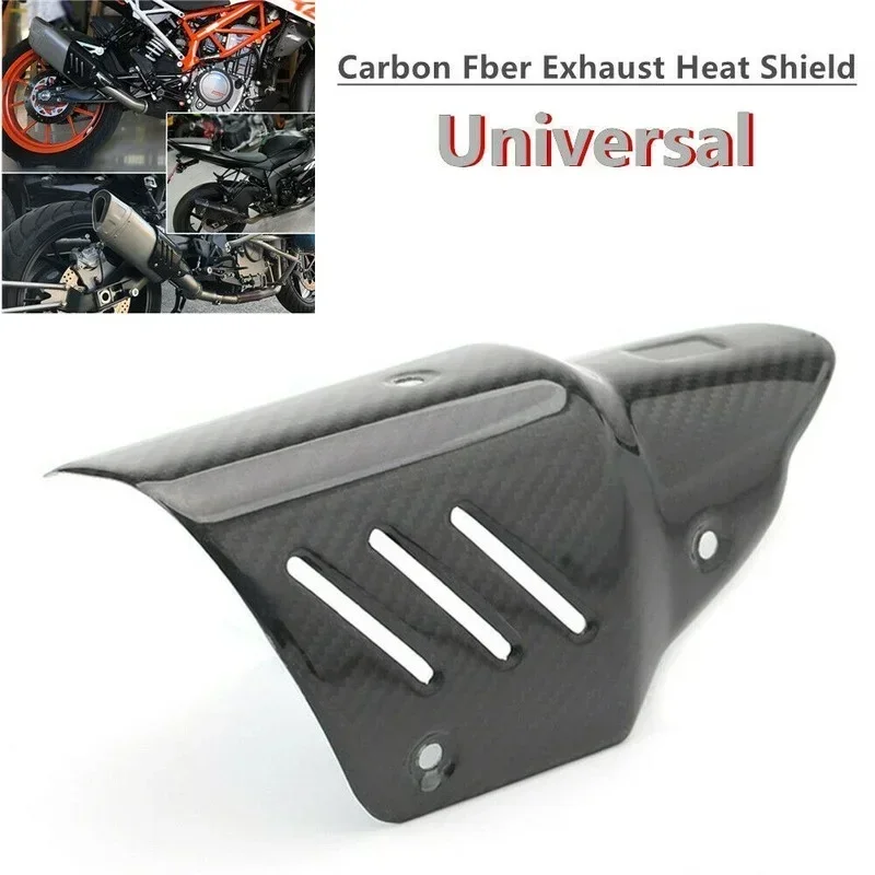 1pcs Universal Motorcycle Exhaust Pipe Carbon Fiber LOOK Cover Protector Heat Shield Parts