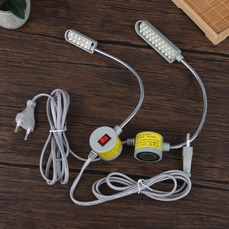 Lámpara LED para máquina de coser, lámpara de trabajo con cuello de cisne ajustable y Flexible, luces industriales con Base para banco de trabajo, 20/30, 10/360 LED, 1 unidad