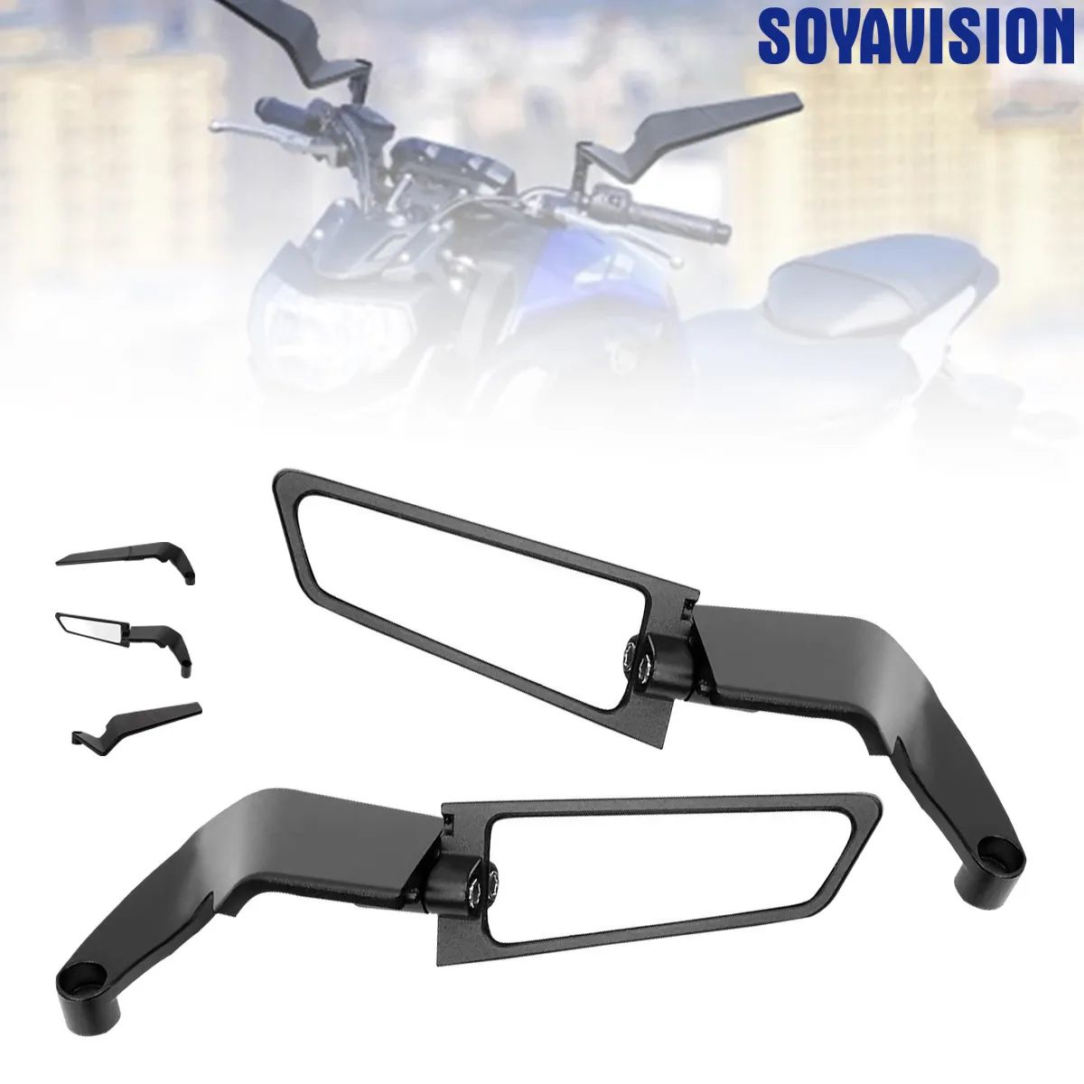 Motorcycle Side View Mirrors for Ducati Monster 1200 1200S 1200R 1100 1000 950 937 900 Stealth Winglets Rearview Mirrors Kits
