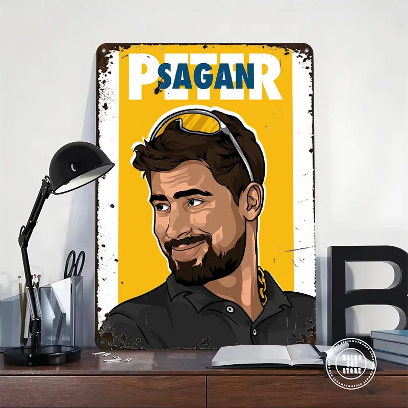Peter Sagan Personalized 3D Textured Metal Poster Wall Art Tinplate Sign for Interior Decoration Living Room Accessories House