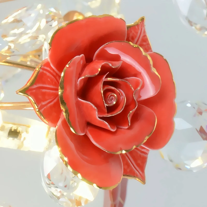 الوردي/الأخضر السيراميك زهرة LED مصباح السقف للمنزل الزفاف ارتفع كريستال ثريا تركب بالسقف غرفة الطعام G4 Led Sarface الإضاءة