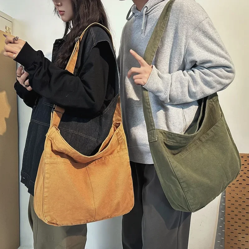 Canvas Tote Bag Womens and Mens Hobo Handbag Casual Shoulder Bag Shopping Large Size Lightweight Crossbody Bag