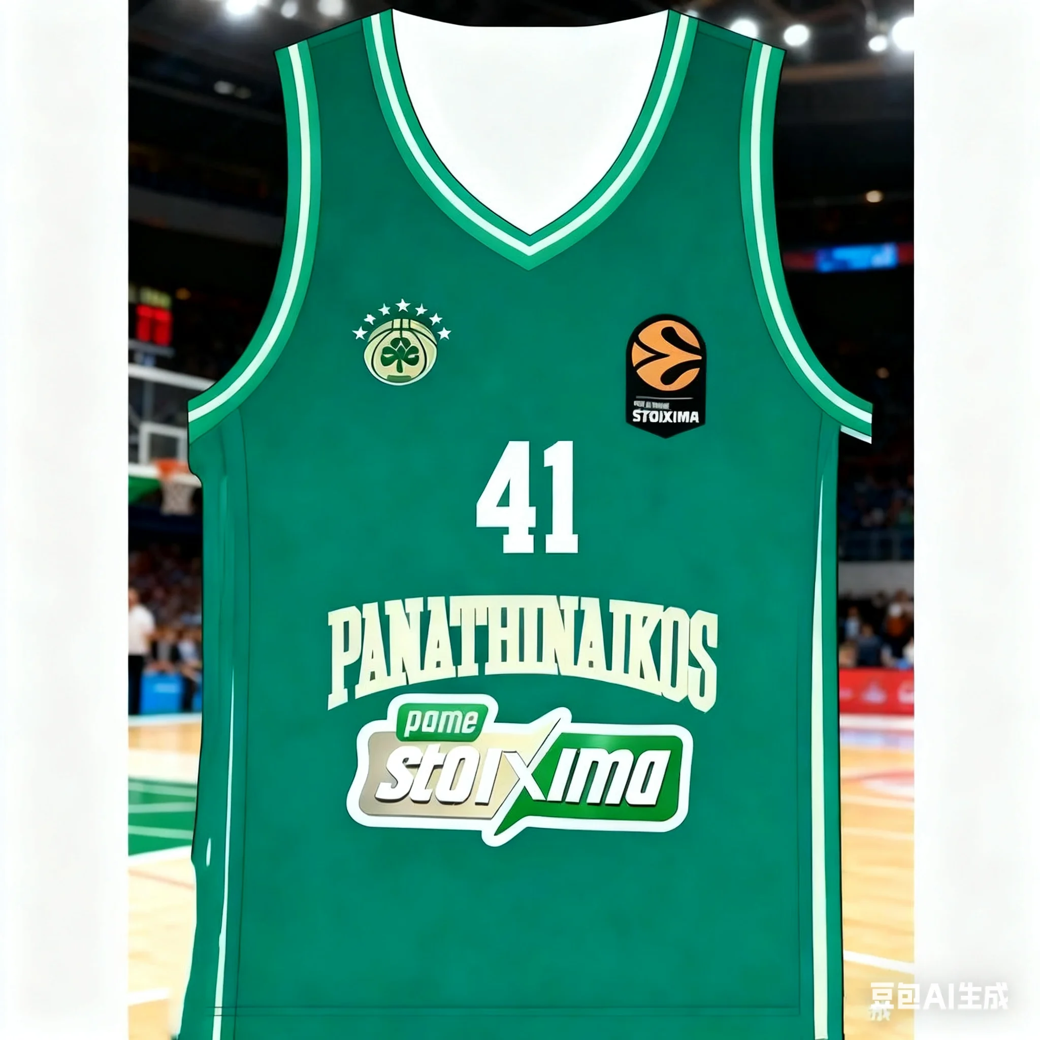2026 New Panathinaikos Athens Home Basketball Jersey Vest, European Basketball Special Fan T-Shirt Set, Men's Sports Vest