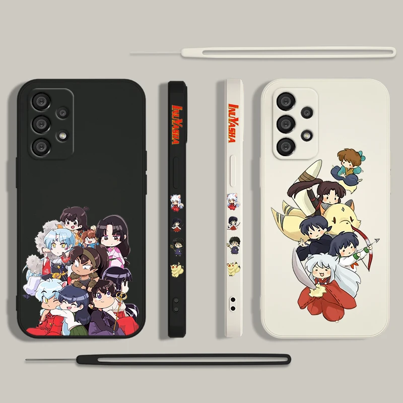 Inuyasha Higurashi Kagome Phone Case For Samsung A55 A53 A33 A52 A32 A71 A51 A21S A35 A25 5G Liquid Left Rope Funda