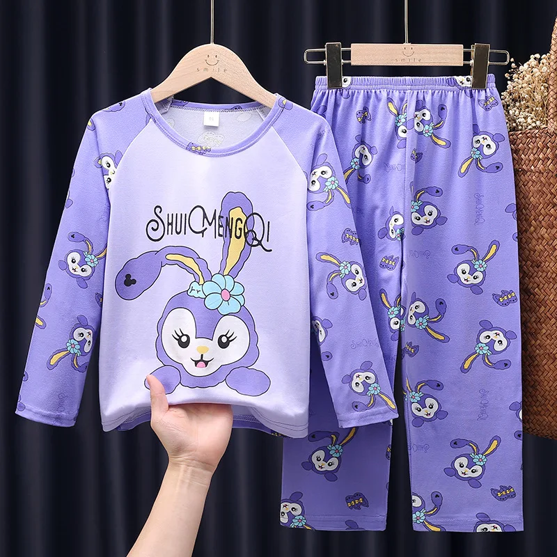 Disney mickey mouse pajmas conjunto anime outono algodão crianças pijamas para meninos e meninas conjuntos de roupas para casa roupa de dormir