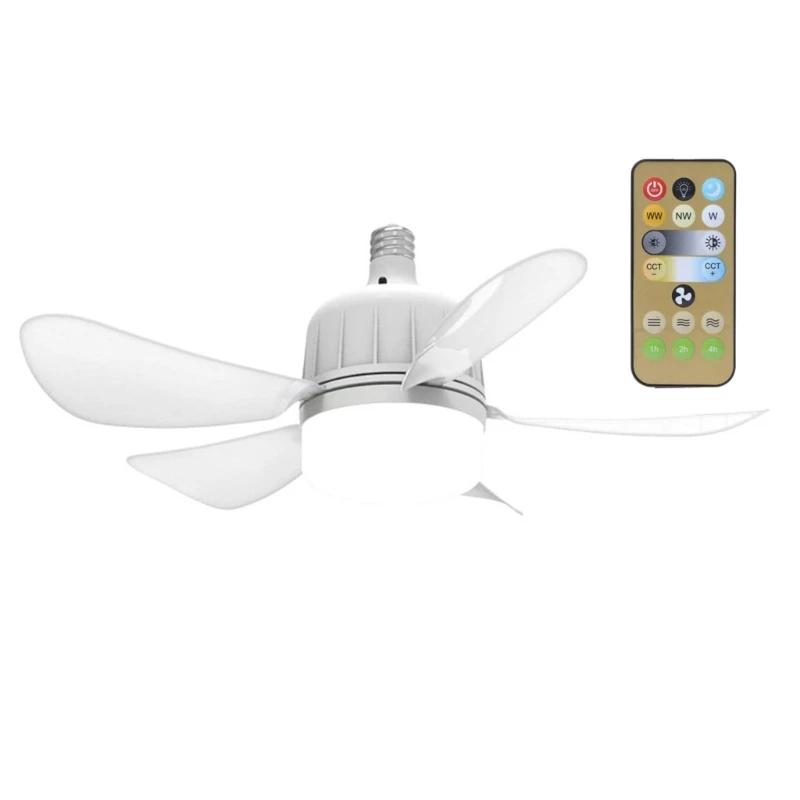 Ceiling Fan Light AC85V-265V Chandelier Fan for Indoor Office Market E27 LED Fan with Remote Timing Shut Function