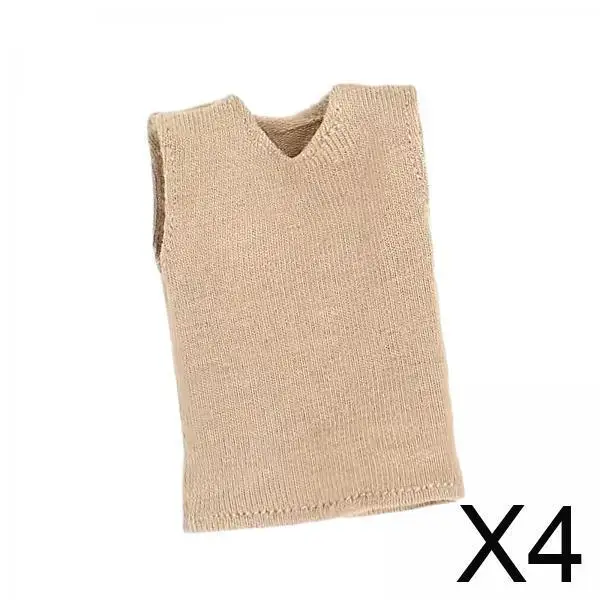 

4 миниатюрных свитера-жилетки в масштабе 1/12, ручная работа, костюм для куклы 6 дюймов