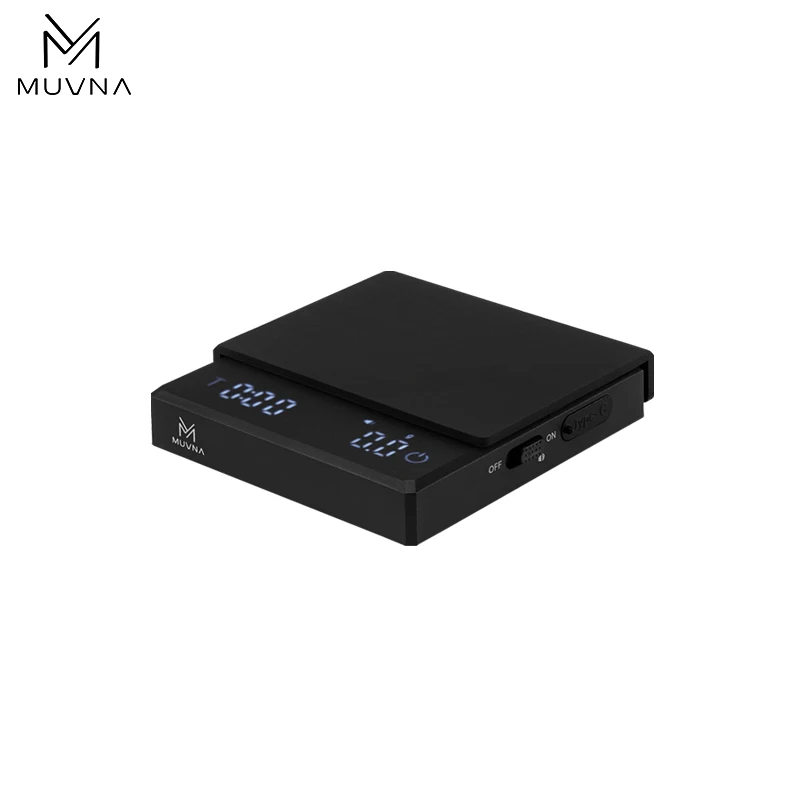 

Muvna 0.1g High Precision Digital Mini Coffee Scale, 0.3g to 2kg Measuring Range Rechargeable Espresso Mini Scale