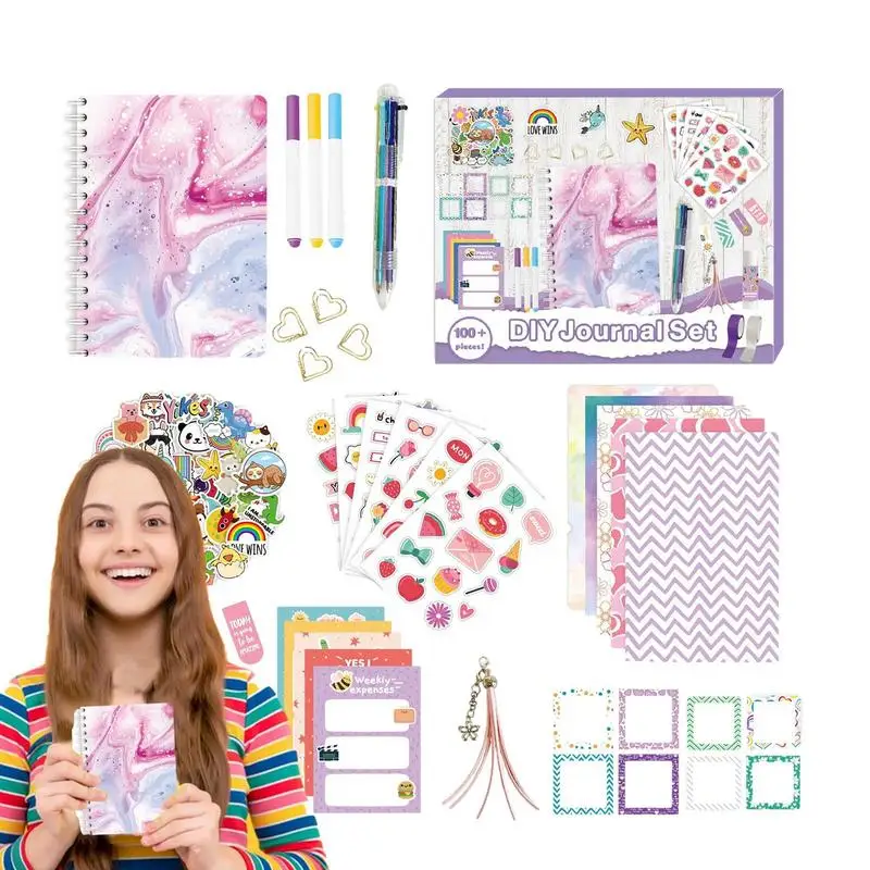 

Art & Crafts For Tween Kid Diary Supplies Set DIY Journal Kit DIY Journal Kit Unleash Creativity For Girls Daughter Family 8-14