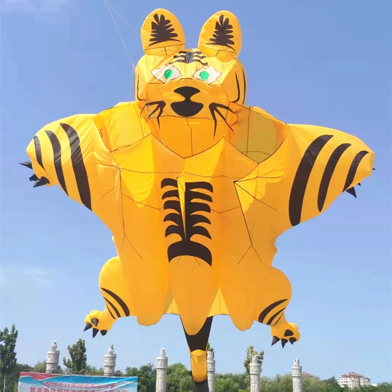 free shipping 12m large tiger kite flying soft kites for adults outdoor toys sports su maymunu atan tabanca windsock power kite