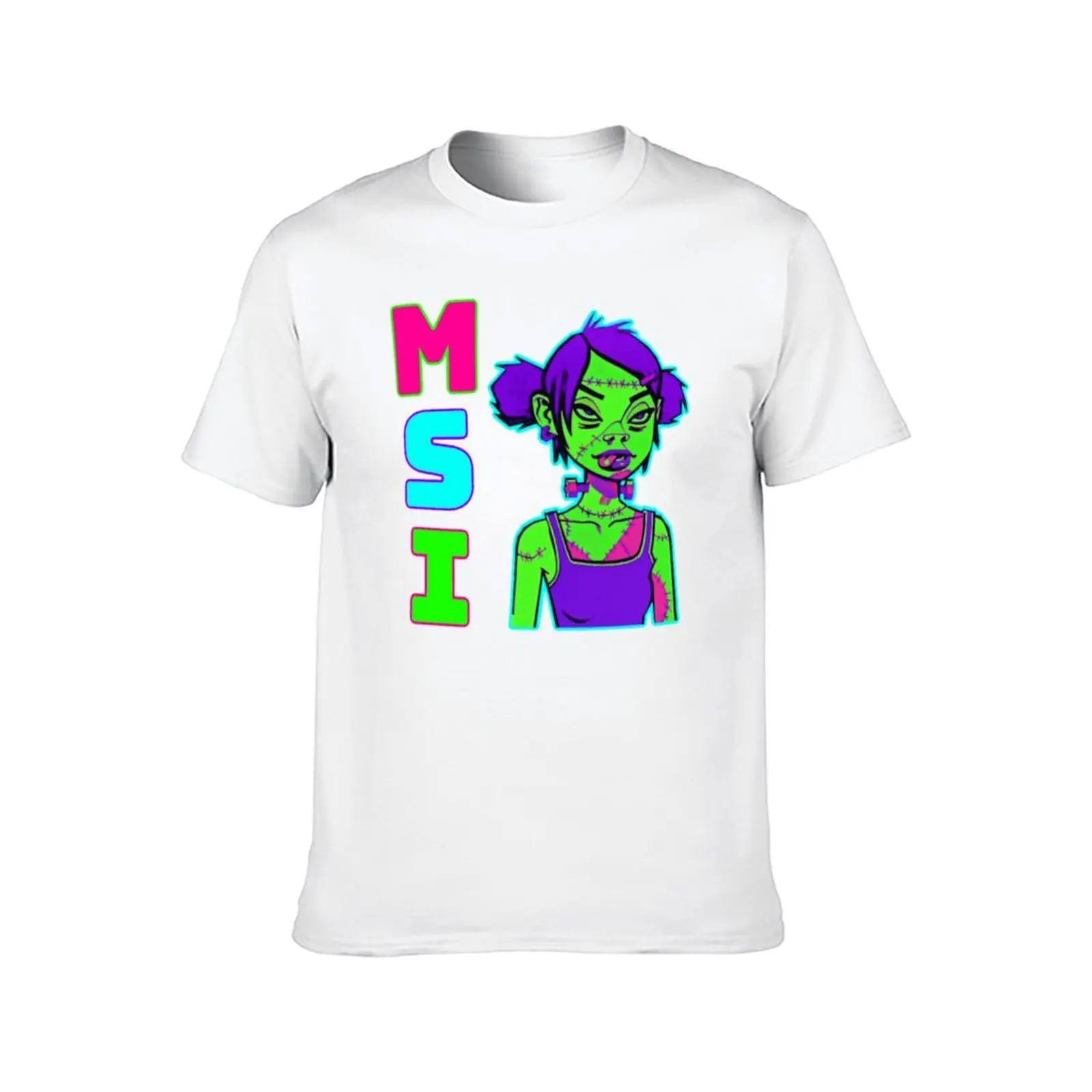 تي شيرت MSI FGWSSS للرجال، تي شيرت أبيض للرجال، تي شيرت #2