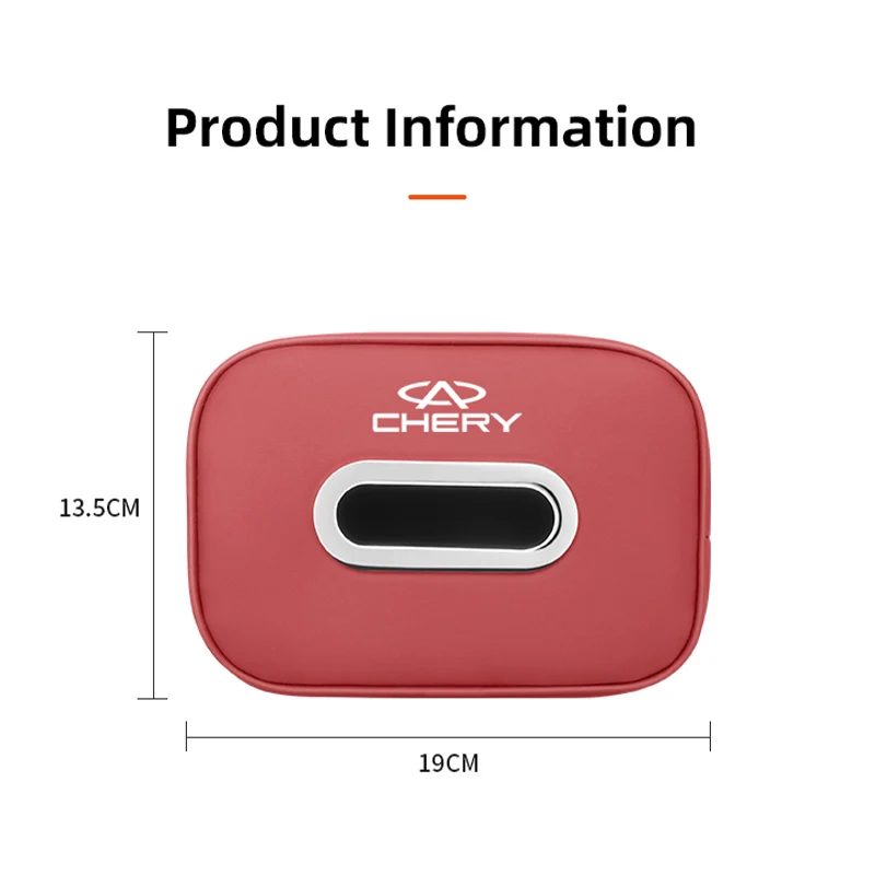 جديد بولي Leather الجلود صندوق مناديل السيارة حقيبة التخزين اكسسوارات لشيري 5 Gx EQ7 E3 Omoda Tiggo 7 Pro 4 3 Arrizo 6 QQ 5x X1 5 8 T11 3 IQ #5