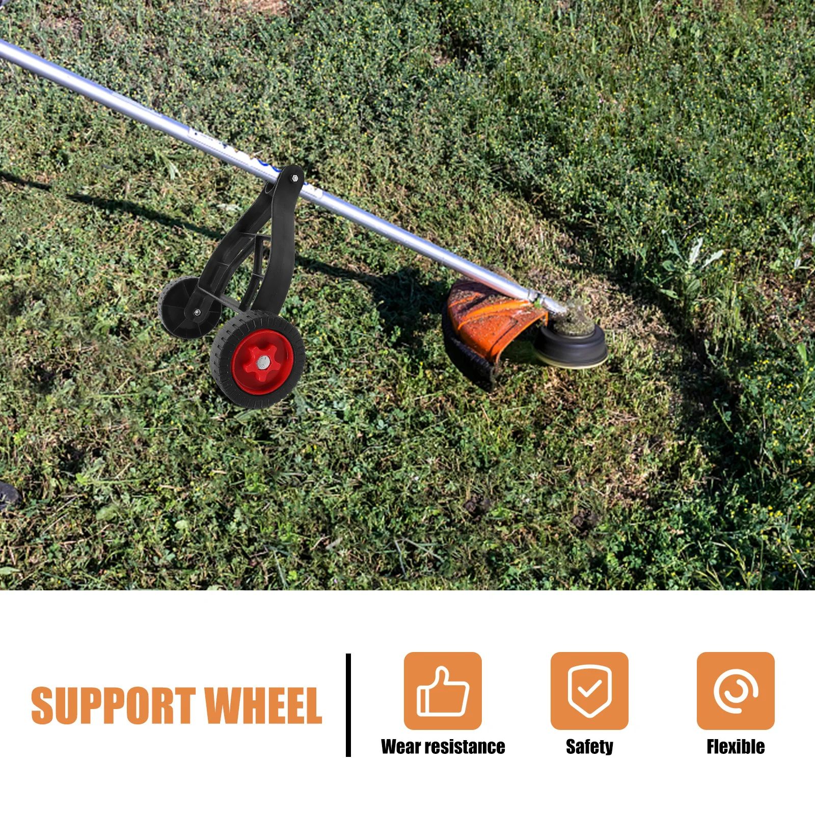 

Replacement Support Durable Quiet Lawn Mower Wheel Flexible Rotation Large Load Capacity Stable Garden Cart Replacement Wheels