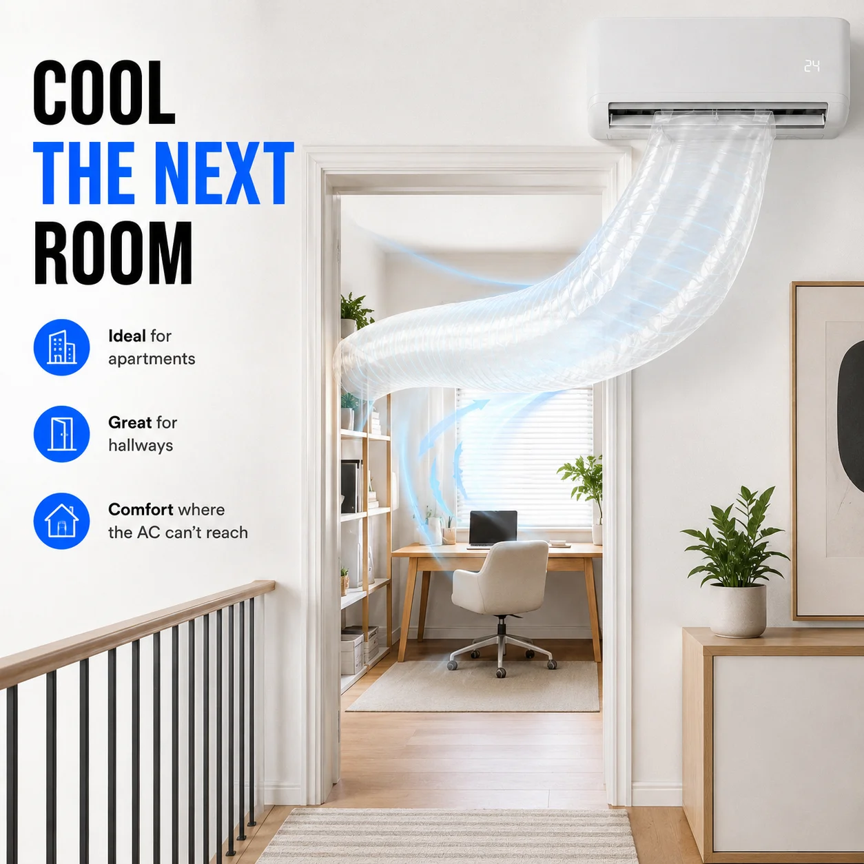 Versatile AC Blowing Bag Air Conditioner Blower Hose Duct for Home Bedroom Nursery Office Living Room Apartment Garage Use - view 4