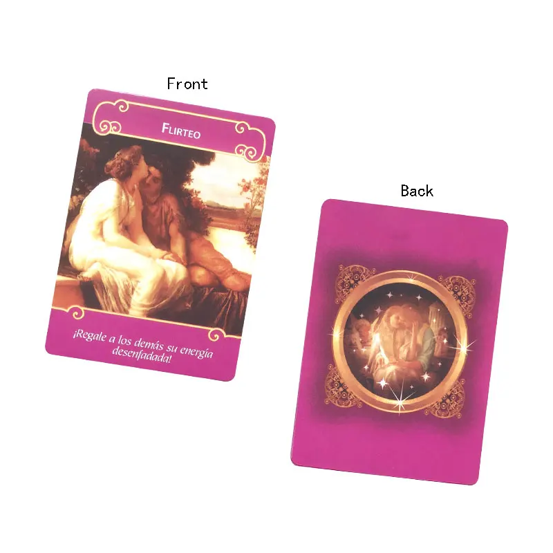 Spanish: Los Angeles Del Amor Oracle Fate Divination Prophecy Card Family Party Game Toy Tarot Card PDF Guide