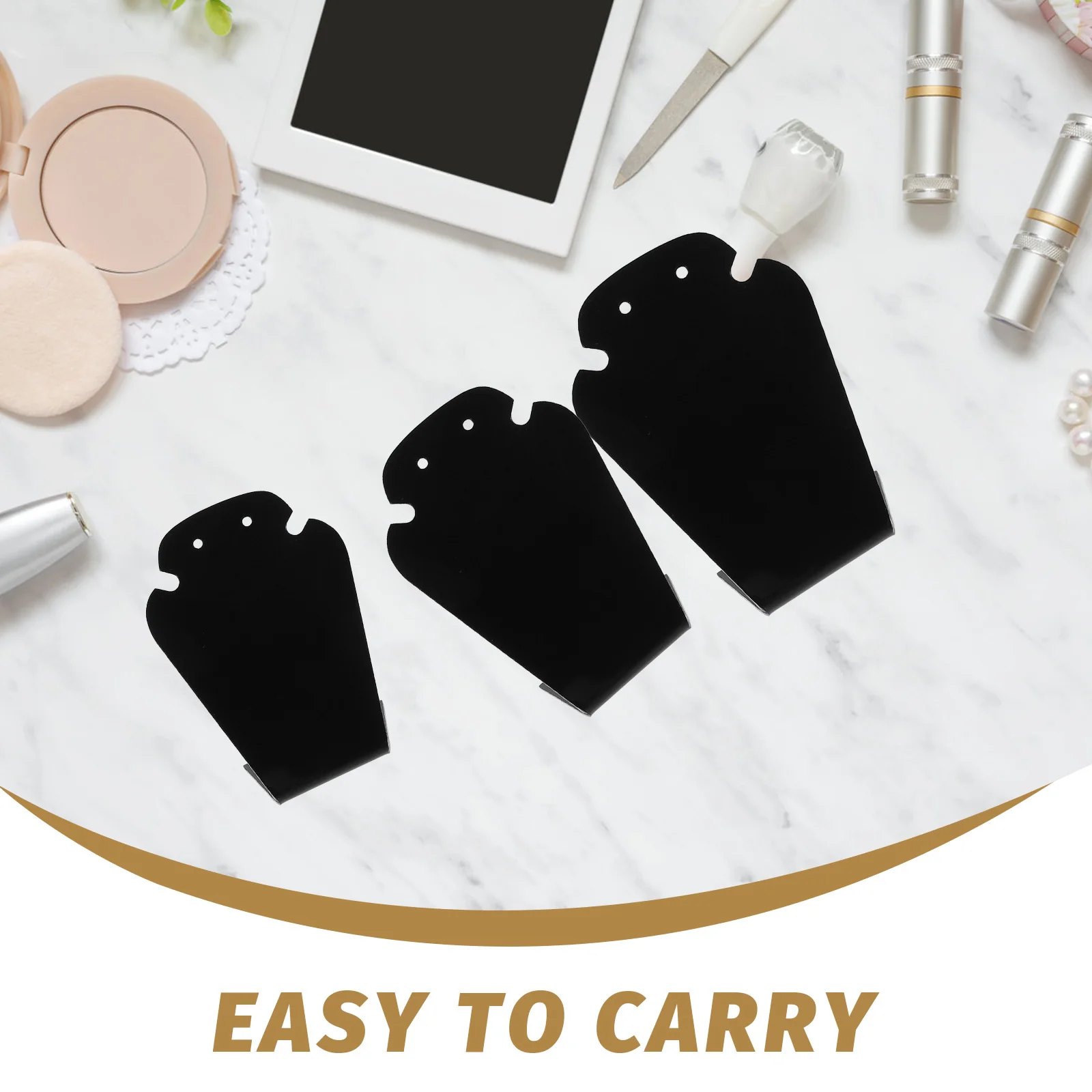 3개 세트 목걸이 디스플레이 스탠드 세트 우아한 ABS 보석 정리함 휴대용 귀걸이 진열대 소매점 쇼케이스용