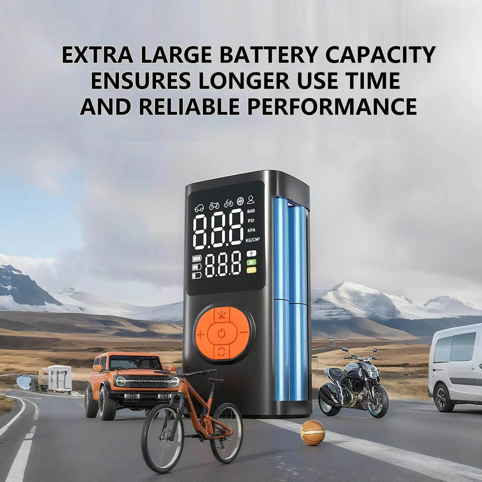 

Воздушный насос для автомобильных шин Автомобильный воздушный компрессор Перезаряжаемый легкий насос для накачивания шин с цифровым манометром для мотоцикла Грузовик Мяч