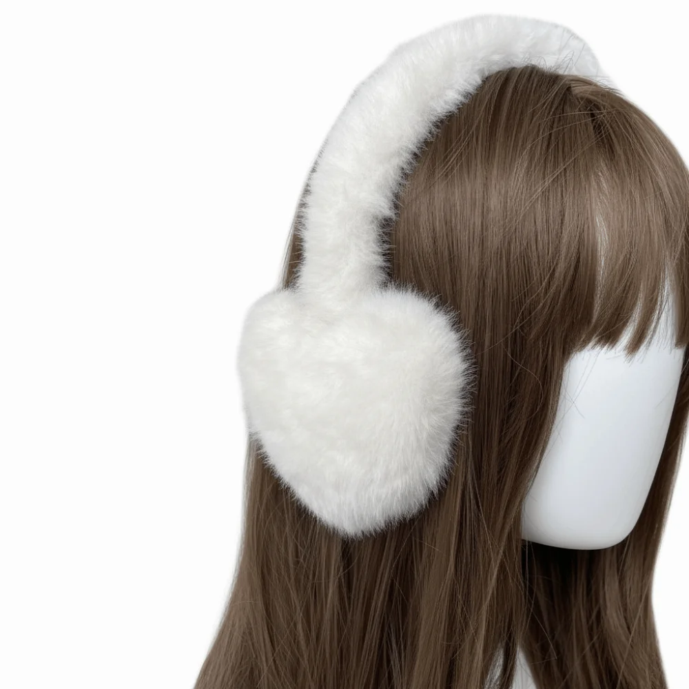 

Сохраняющие тепло белые пушистые наушники со звездой/сердцем/кошкой, зимние защитные наушники, морозостойкие наушники, активный отдых на свежем воздухе