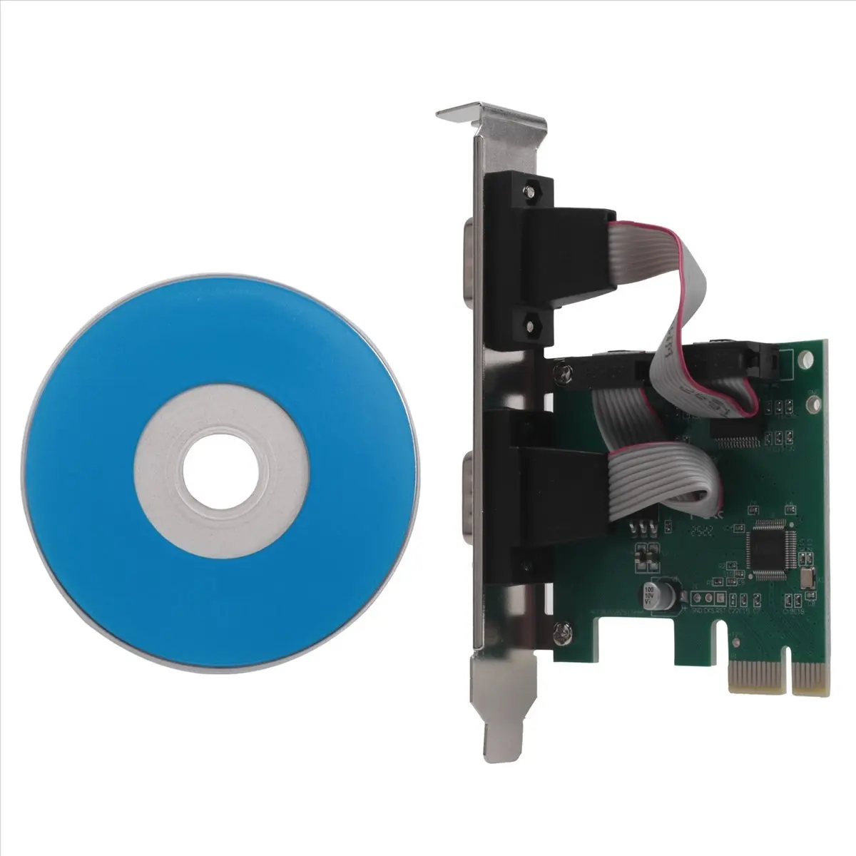 

*A23G1205 6X PCI-E PCI Express Двойной последовательный DB9 RS232 2-портовый адаптер контроллера Зеленый