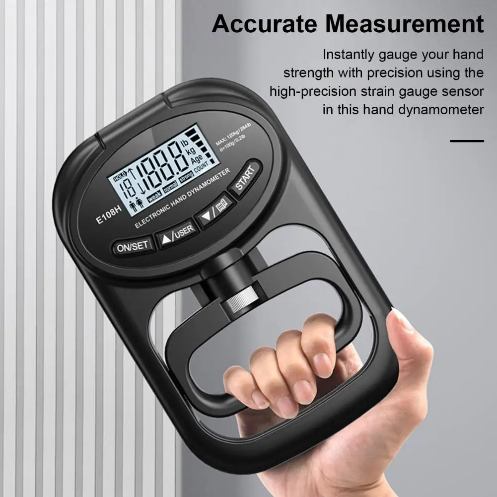 265 Lbs / 120 Kgs，Hand Dynamometer Grip Strength Tester，Digital Hand Exerciser Meter，Accurate Measurement Tool