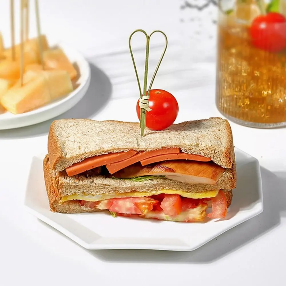 100 Uds. Palo creativo de cocina y Bar para el hogar, decoración de cócteles, herramienta de Bar, palo artístico de flores, palillo de dientes, palo de fruta de bambú