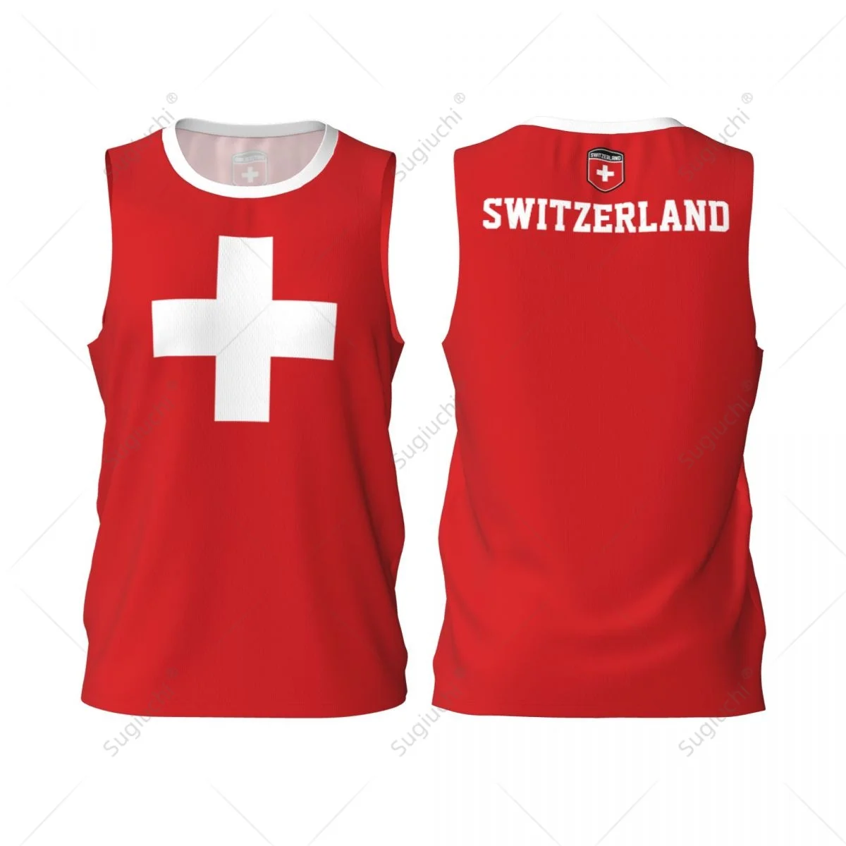 Switzerland Flag Swiss Men Basketball Sports Jersey Running Fitness Multifunction Sleeveless tshirt Exclusive Custom Name Nunber