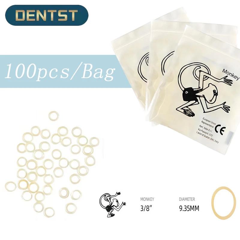 

100pcs/Bag Dental Orthodontic Elastics Ties Chain Rubber Band O-ring Rabbit Monkey Chipmunk Penguin Fox For Brackets Braces