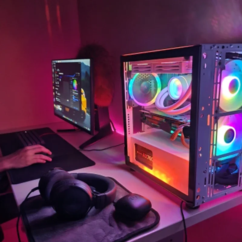 Адресная Радужная цифровая светодиодная полоса ПК, модель 5050 RGB WS2812b для 5 В, 3 контакта, 12 В, 4 контакта, ARGB, ПК Asus Aura Sync Fusion MSI