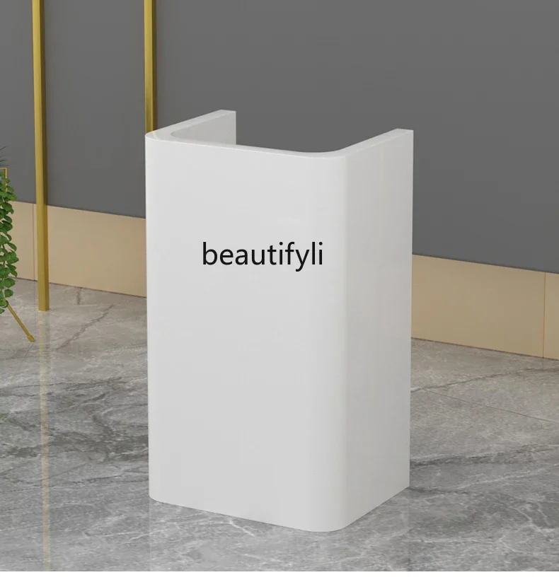 Simple and modern, white welcome, reception desk, consultation counter Company exhibition hall guide checkout page