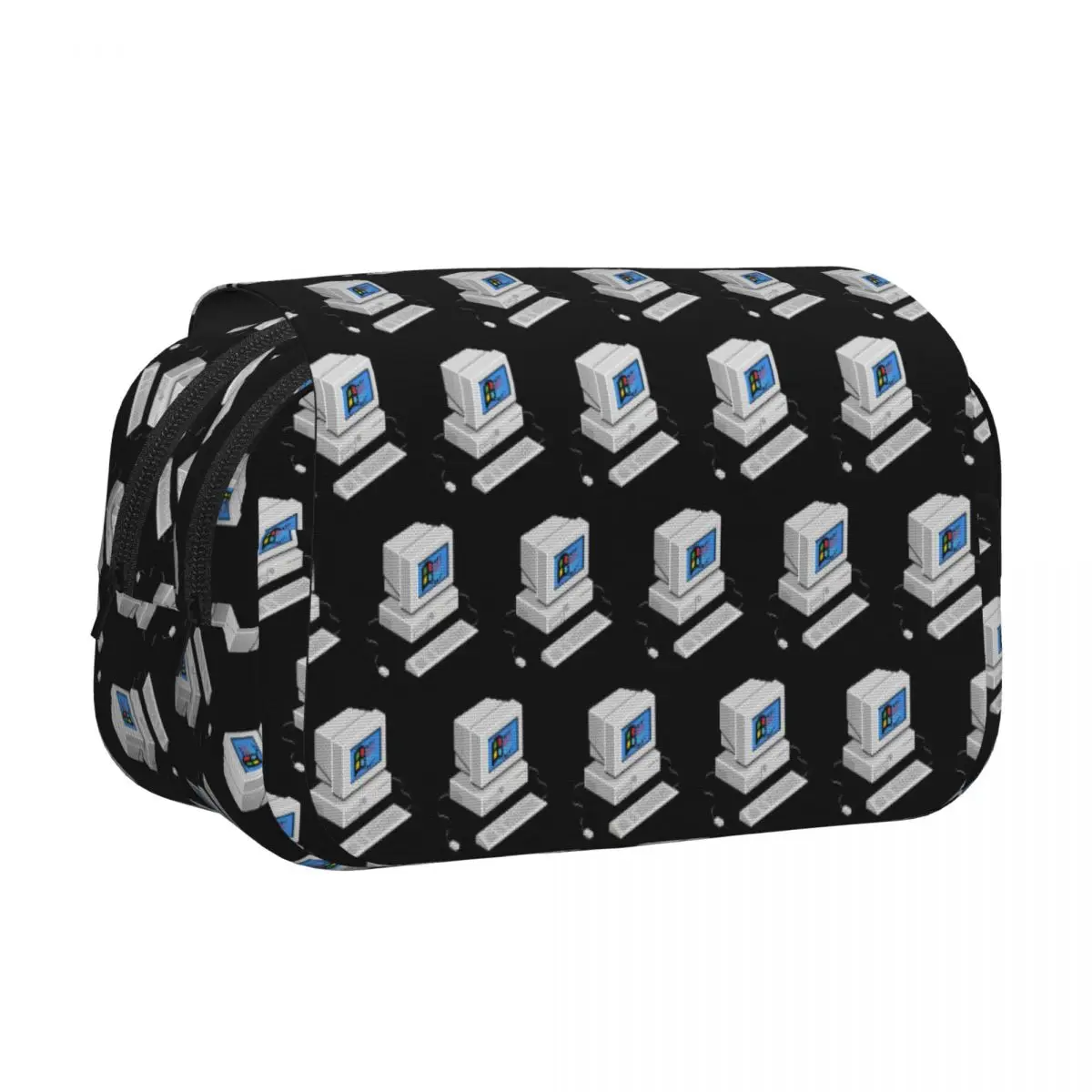 Windows Vaporwave Federmäppchen, Stifthalter, Hartschale, Leder, großes Fassungsvermögen, Stiftbox, Bleistiftbeutel für Jungen und Mädchen, Geschenke