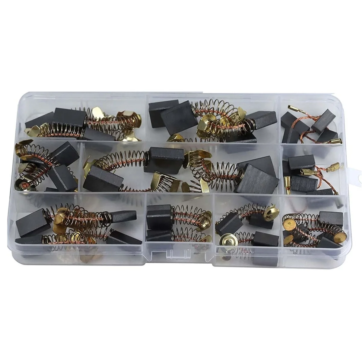 

Electric Motor Carbon Brushes Set - 40 Pack Replacement Repair Kit with 10 Sizes, Suitable for Repair Power Tools